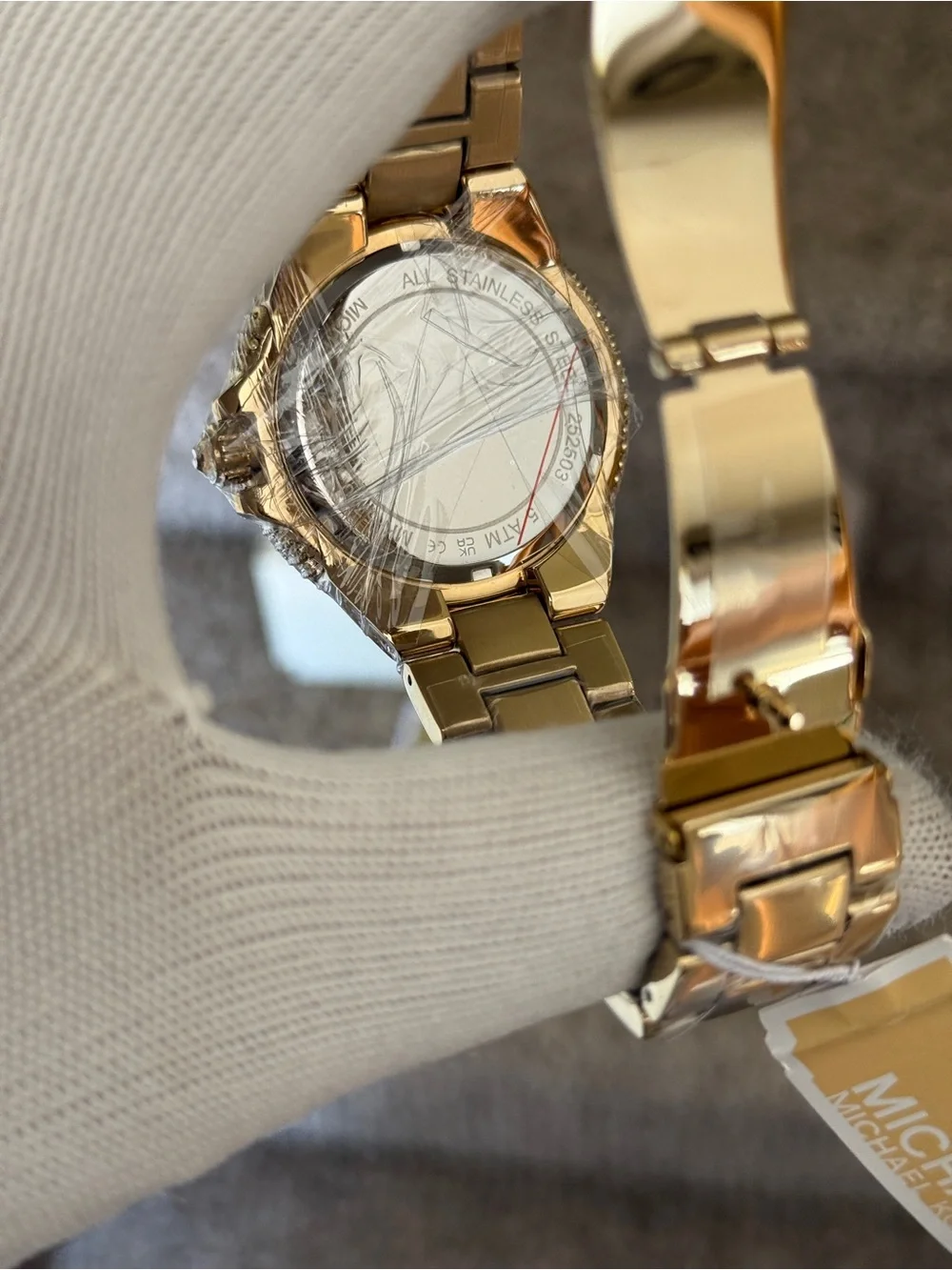 Michael Kors Camille Diamonds Gold Dial Gold Steel Strap Watch For Women